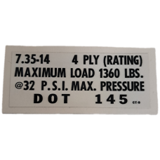 TIRE INFLATION DECAL