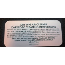 AIR CLEANER INSTRUCTIONS