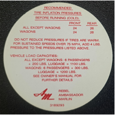 TIRE INFLATION DECAL