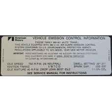 V8 EMISSION DECAL